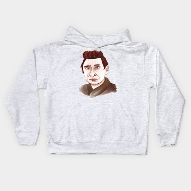 Johnny Cash Kids Hoodie by minniemorrisart